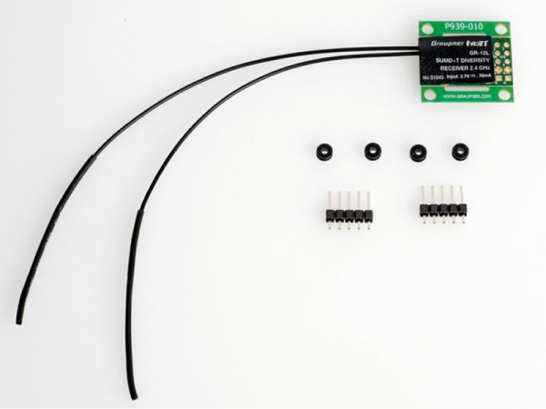 S1045 Graupner GR-12L SUMD+T 2 Antennen PCB 2.4 GHz Empfänger
